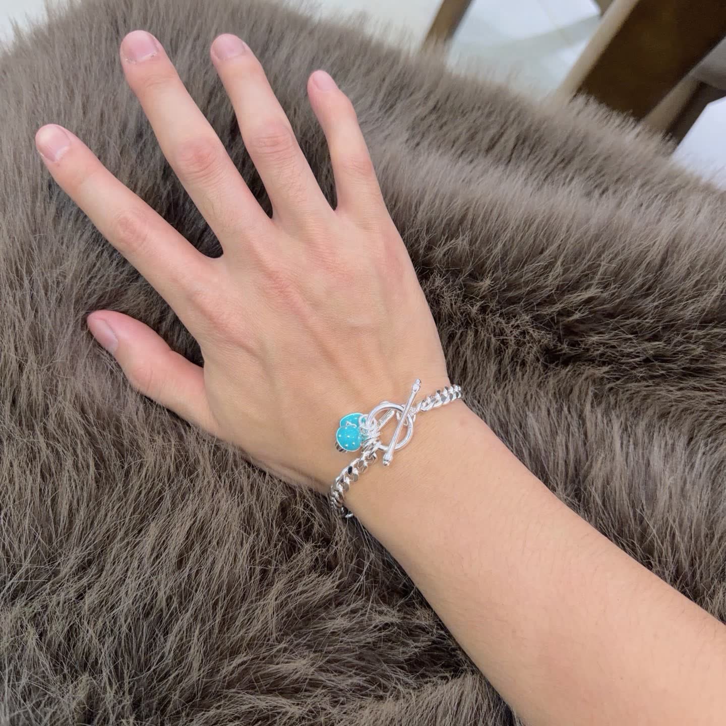 Tiffany & Co. Sterling Silver Heart Bracelet with Charms